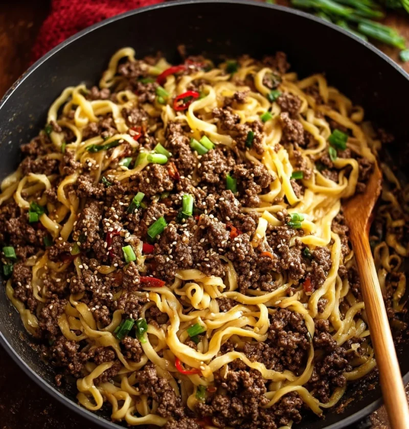 15minute Mongolian Ground Beef Noodles