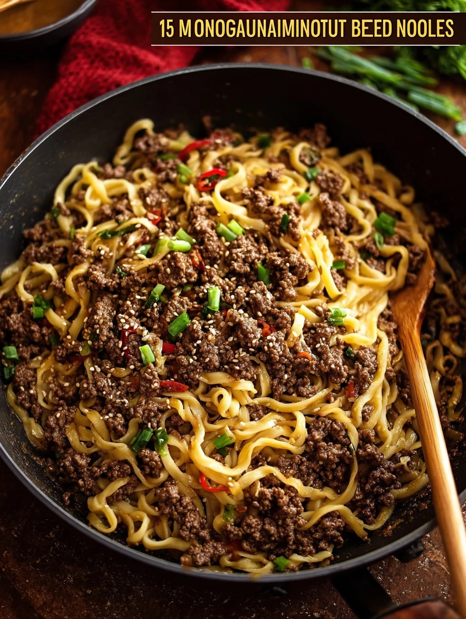 15-Minute Mongolian Ground Beef Noodles