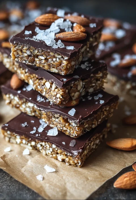 Crunchy Dark Chocolate Sea Salt Nut Bars