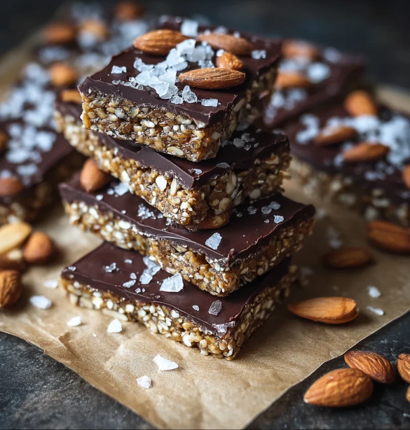 Crunchy Dark Chocolate Sea Salt Nut Bars