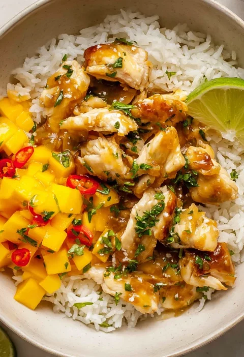 Mango Chicken Rice Bowls